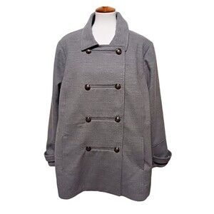 Lane Bryant Pea Coat Double Breasted Gray Grey Womens Size 26/28 Lined + Stretch